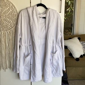 Free People white pullover with hood